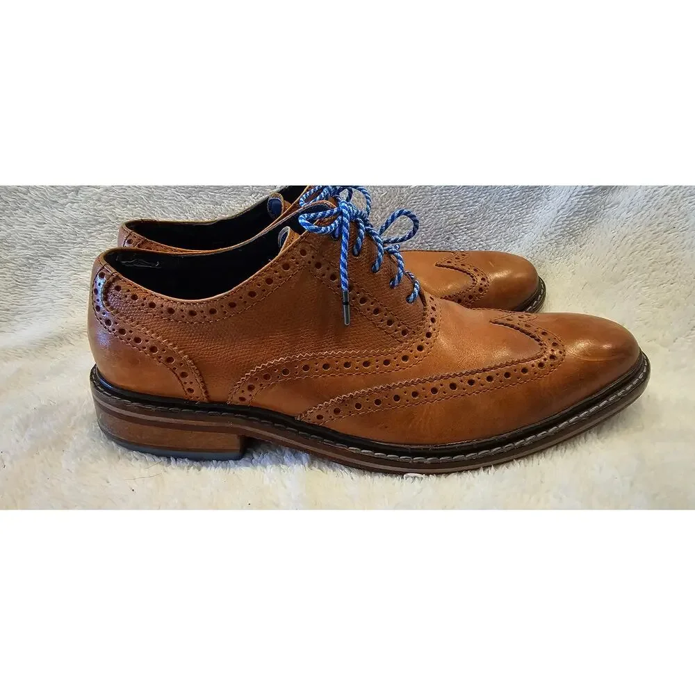 Cole Haan Leather Colton Winter Wingtip Oxford Shoes Men Size 9.5M Brown Lace Up